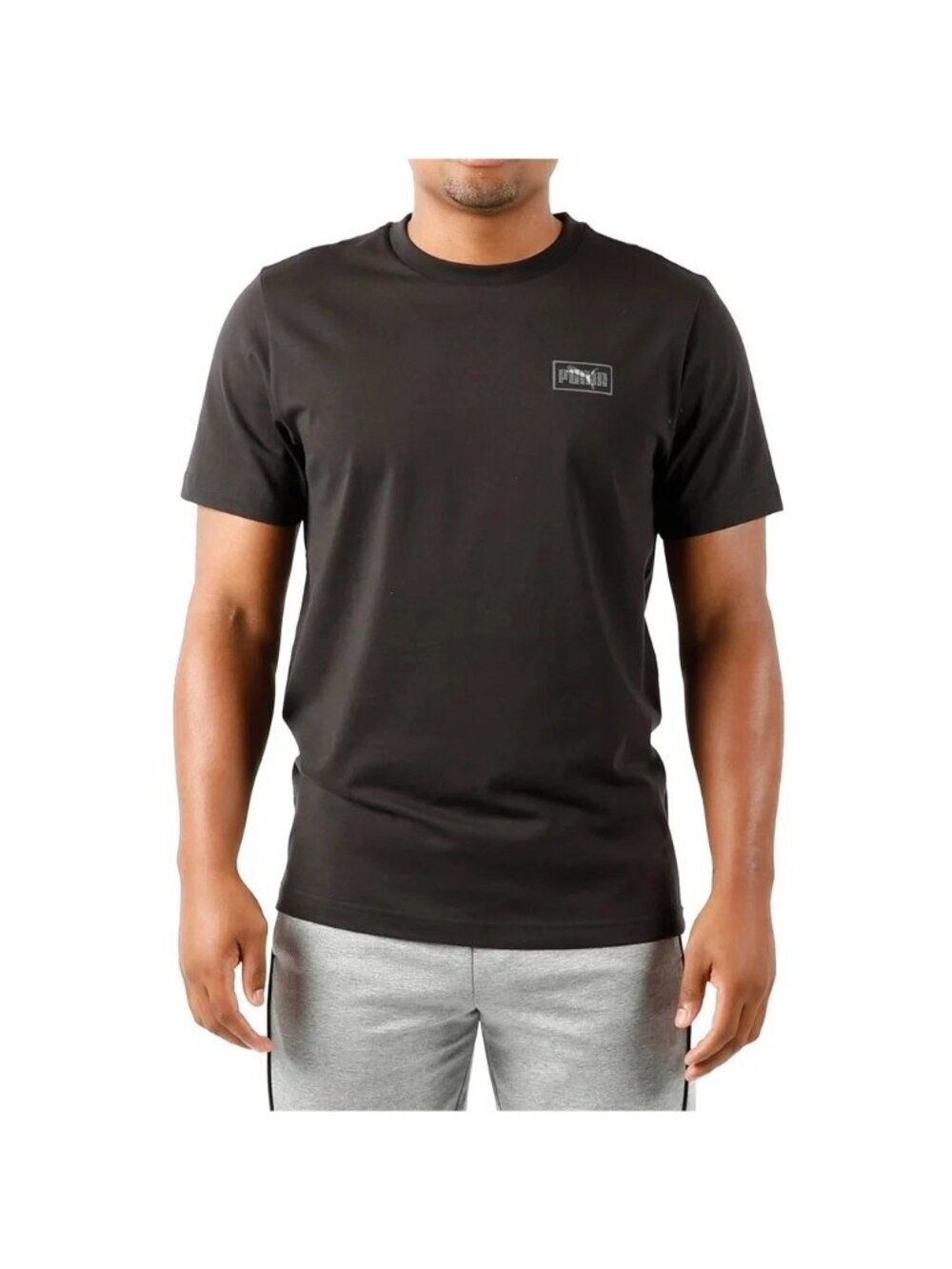 Puma Black Logo Men's Size M Cotton T-Shirt d1744